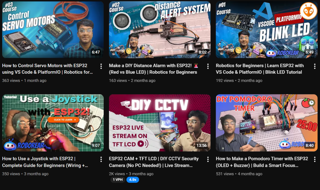 Roborear Youtube Channel